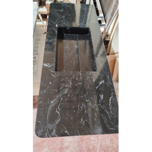 Single-bowl Bathroom Vanity Top With Sink in micromarble, 46 cm