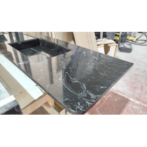 Single-bowl Bathroom Vanity Top With Sink in micromarble, 46 cm