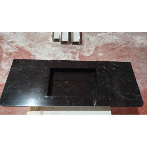 Lavabo encimera de 1 seno en micromarmol, 46cm