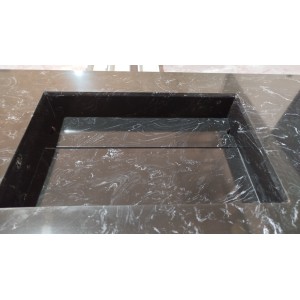 Lavabo encimera de 1 seno en micromarmol, 46cm