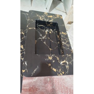 Lavabo encimera de 1 seno en micromarmol, 46cm