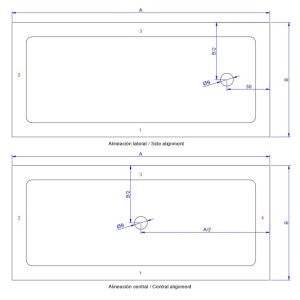 Shower tray in 20mm brushed micromarble.