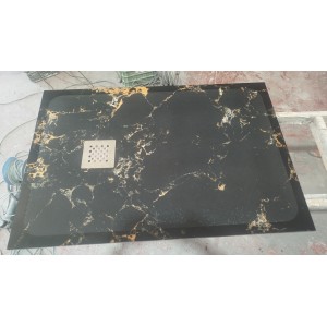 Shower tray in 20mm brushed micromarble.