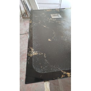 Shower tray in 20mm brushed micromarble.