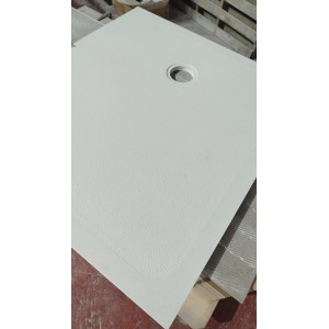 Shower tray in 30mm brushed micromarble.