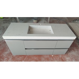 Single-bowl Bathroom Vanity Top With Sink in micromarble, 46 cm