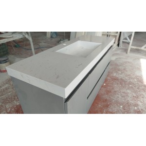 Single-bowl Bathroom Vanity Top With Sink in micromarble, 46 cm