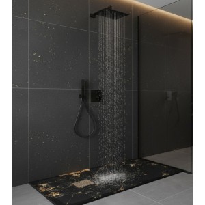 Shower tray in 20mm brushed micromarble.