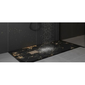 Shower tray in 20mm brushed micromarble.
