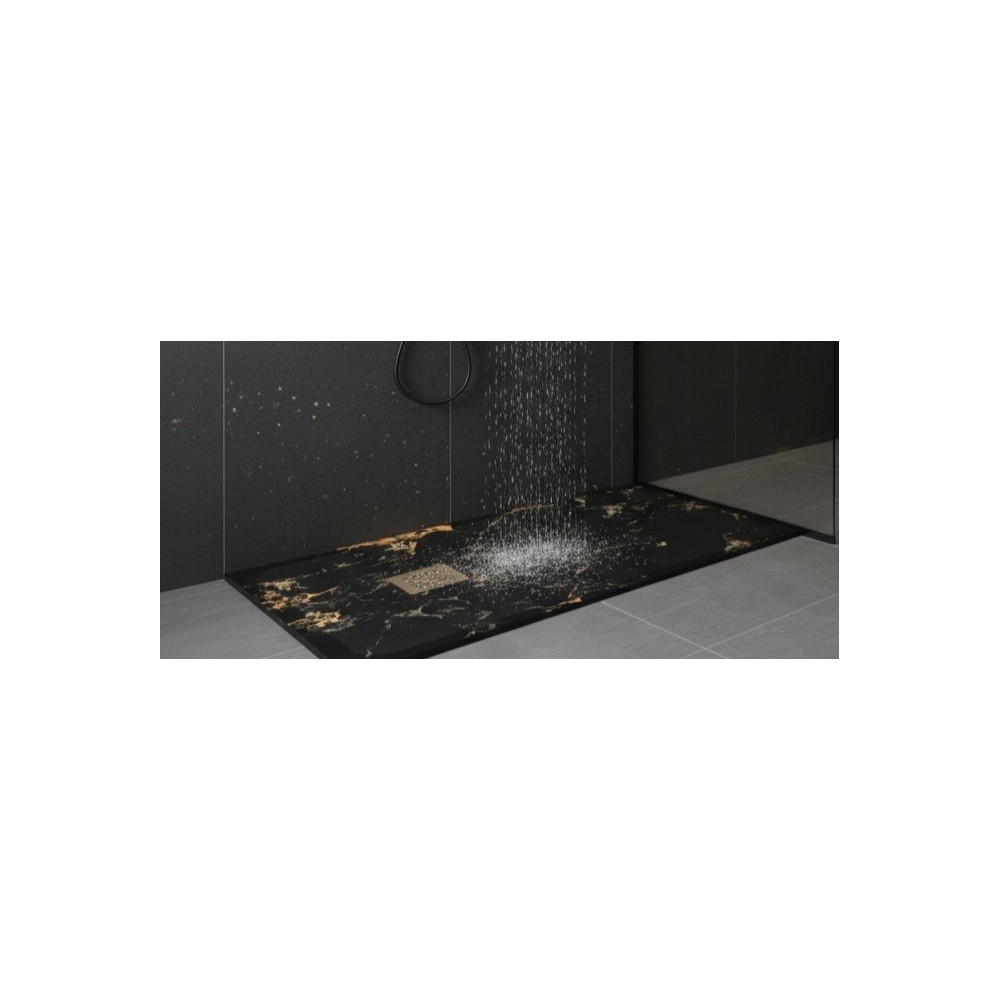 Shower tray in 20mm brushed micromarble.