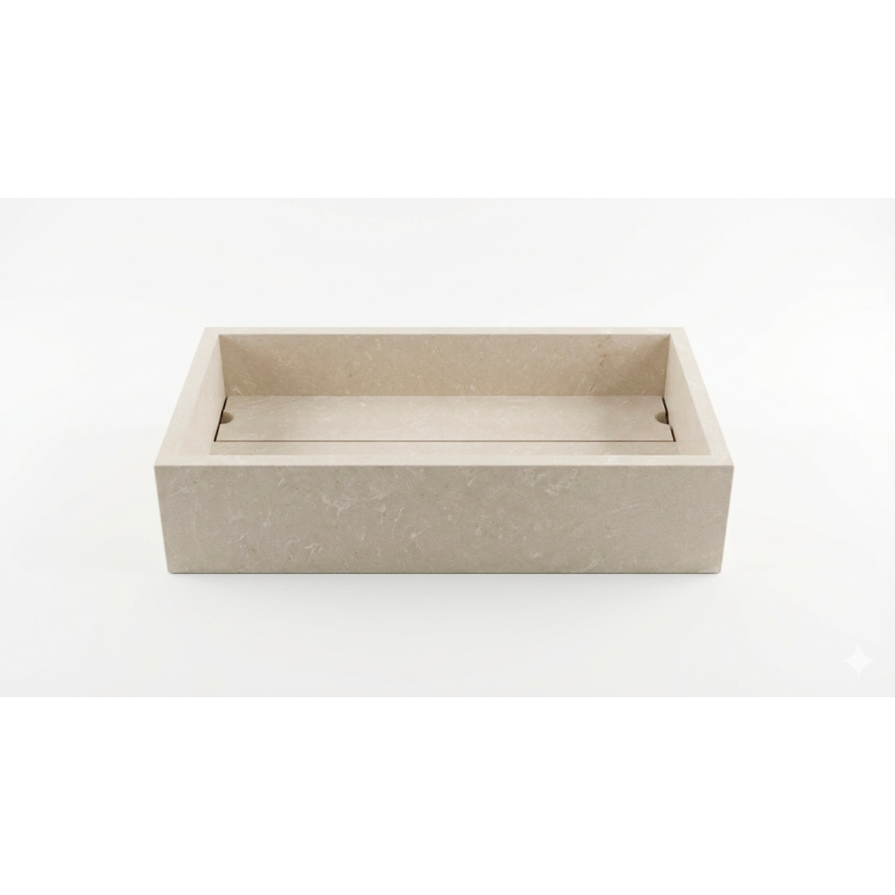 Lavabo sobre encimera en micromarmol compacto