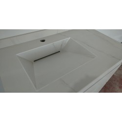 Calacatta porcelain sink with 1 bowl and 1 waterfall and concealed valve