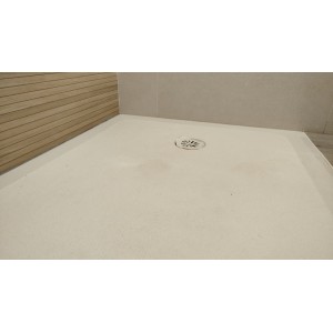 Shower tray in 30mm brushed micromarble.