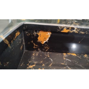 Lavabo encimera de 1 seno en micromarmol, 46cm