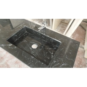 Single-bowl Bathroom Vanity Top With Sink in micromarble, 46 cm