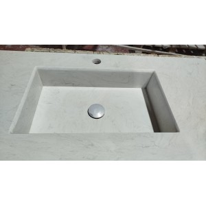 Single-bowl Bathroom Vanity Top With Sink in micromarble, 46 cm