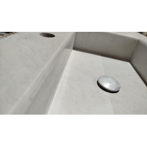 Lavabo encimera de 1 seno en micromarmol, 46cm
