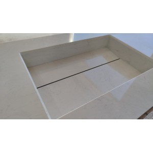 Single-bowl Bathroom Vanity Top With Sink in micromarble, 46 cm