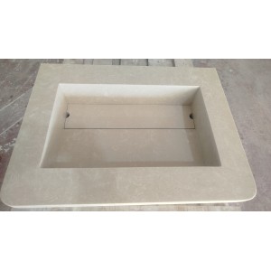 Single-bowl Bathroom Vanity Top With Sink in micromarble, 46 cm