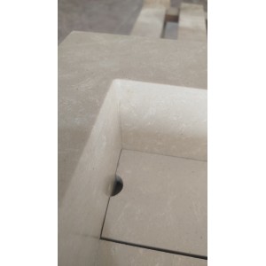 Lavabo encimera de 1 seno en micromarmol, 46cm