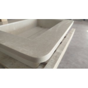 Lavabo encimera de 1 seno en micromarmol, 46cm